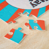 ポップ・アートのレトロなレトロな顔 ジグソーパズル (側面)