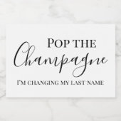 ポップ・アートのワきらめくイン |の結婚ブライダル スパークリングワインラベル (シングルラベル)