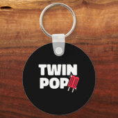 ポップ・アートの双子の父の日パパ キーホルダー (正面)
