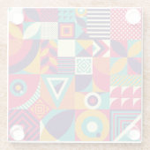 ポップ・アートの抽象芸術幾何形状、シームレスなパターン。 ガラスコースター (裏面)