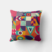 ポップ・アートの抽象芸術幾何形状、シームレスなパターン。 クッション (裏面)