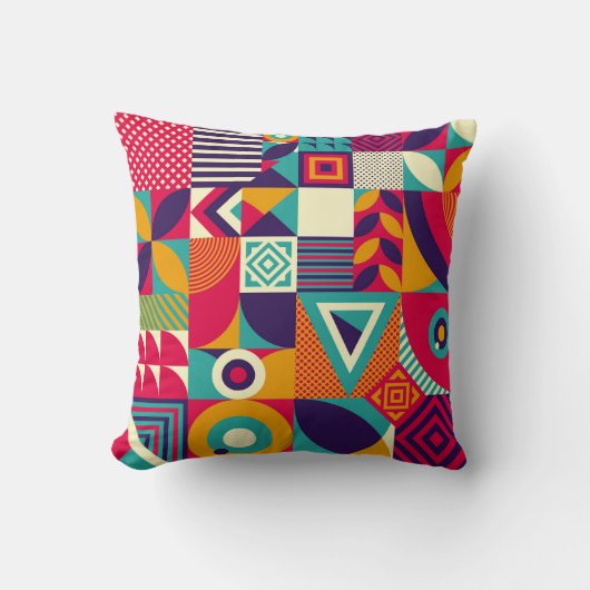 ポップ・アートの抽象芸術幾何形状、シームレスなパターン。 クッション (正面)