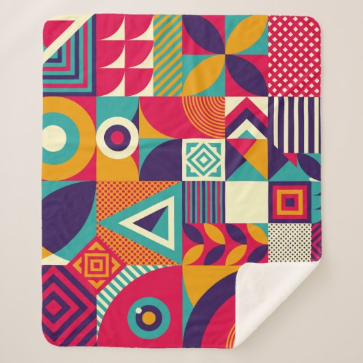 ポップ・アートの抽象芸術幾何形状、シームレスなパターン。 シェルパブランケット (正面)