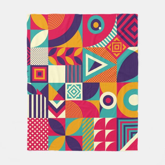 ポップ・アートの抽象芸術幾何形状、シームレスなパターン。 フリースブランケット (正面)