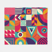 ポップ・アートの抽象芸術幾何形状、シームレスなパターン。 フリースブランケット (正面(横))