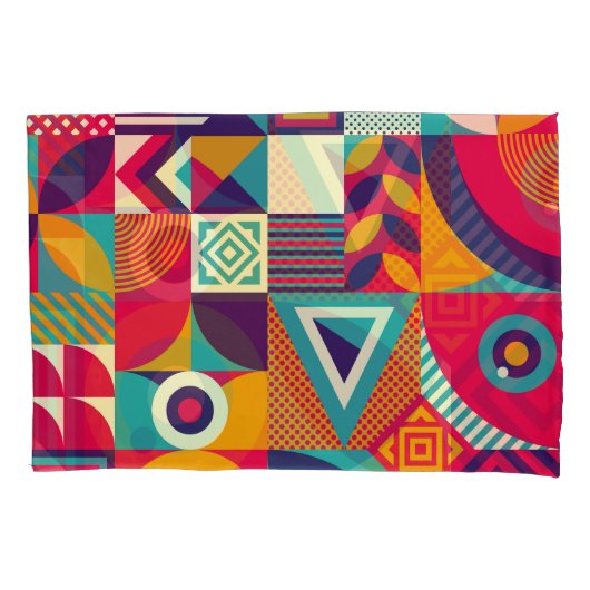 ポップ・アートの抽象芸術幾何形状、シームレスなパターン。 枕カバー (正面)