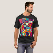 ポップ・アートの抽象芸術幾何形状、シームレスなパターン。 Tシャツ (正面フル)