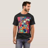 ポップ・アートの抽象芸術幾何形状、シームレスなパターン。 Tシャツ (正面フル)