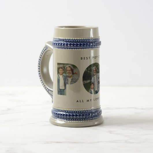 ポップ・アートの数々のモダンタイポグラフィエレガント黒 ビールジョッキ (正面左)