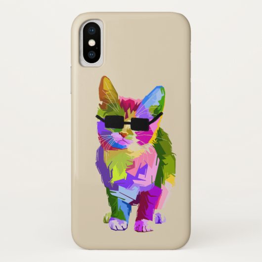 ポップ・アートの猫カッコいい猫アート Case-Mate iPhoneケース (裏面)