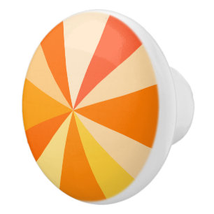 ポップ・アートの第60ファンキー条幾何モダン光線(オレンジ) セラミックノブ