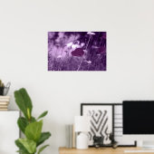 ポップ・アートの紫プリント ポスター (ホームオフィス)