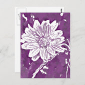 ポップ・アートの紫花 ポストカード (正面/裏面)