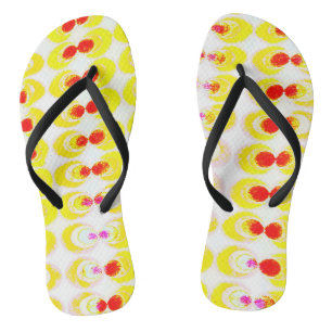 ポップ・アートの織物 ビーチサンダル