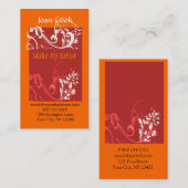 ポップ・アートの美容師&化粧 名刺 (正面/裏面)