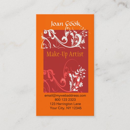 ポップ・アートの美容師&化粧 名刺 (正面)