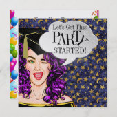 ポップ・アートの美術卒業2パーティの招待状 招待状 (正面/裏面)