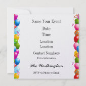 ポップ・アートの美術卒業2パーティの招待状 招待状 (裏面)