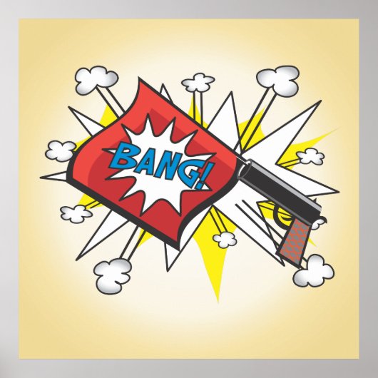 ポップ・アートの美術漫画本インスパイアはBang Gunポスター ポスター (正面)