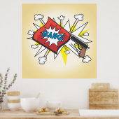 ポップ・アートの美術漫画本インスパイアはBang Gunポスター ポスター (キッチン)