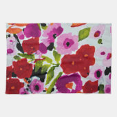 ポップ・アートの色はっきりしたのInky Water色の花の キッチンタオル (横)