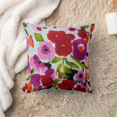 ポップ・アートの色はっきりしたのInky Water色の花の クッション (ブランケット)