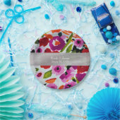 ポップ・アートの色はっきりしたのInky Water色の花の ペーパープレート (パーティー)