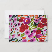 ポップ・アートの色はっきりしたのInky Water色の花の 出欠カード (裏面)