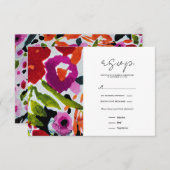 ポップ・アートの色はっきりしたのInky Water色の花の 出欠カード (正面/裏面)