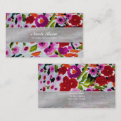 ポップ・アートの色はっきりしたのInky Water色の花の 名刺 (正面/裏面)