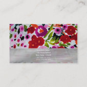 ポップ・アートの色はっきりしたのInky Water色の花の 名刺 (裏面)