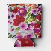 ポップ・アートの色はっきりしたのInky Water色の花の 缶クーラー (正面)