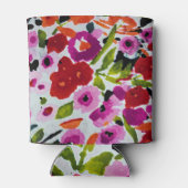 ポップ・アートの色はっきりしたのInky Water色の花の 缶クーラー (裏面)