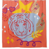 ポップ・アートの芸 シャワーカーテン (正面)