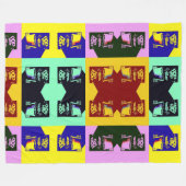 ポップ・アートの芸 フリースブランケット (正面(横))