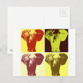 ポップ・アートの象 ポストカード (正面/裏面)