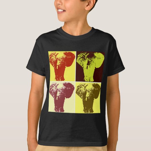 ポップ・アートの象 Tシャツ (正面)