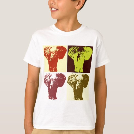 ポップ・アートの象 Tシャツ (正面)