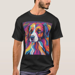 ポップ・アートの鮮やかArt Dogポートレートカラフル- Pet Lover Tシャツ