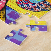 ポップ・アートの – アートドッグポートレートインレトロスタイル ジグソーパズル (側面)