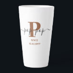 ポップ・アートの – スエレガントクリプト・モノグラム・ブラウン・ホワイト カフェラテマグ<br><div class="desc">ラテポップ・アートのマポップ・アートのグ！おじいさんになった日付で個人設定ができます。このトレンディーミニマリストデザインは、モダン茶色、黒、白のカラーパレットを有する。イニシャル文字Pポップ・アートのとポップ・アートの名前をタイポグラフィポップ・アートのや手書きでポップ・アートの書いたモノグラモダンムがある。モノグラムの下読に「since [date]」と表示され、日付を編集したり、EST以降に変更したりできます。おもし好きです。私の店を見て色を変えて下さい。</div>