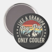 ポップ・アートの-ポップ・アートのおじいちゃん専用のクールレトロ円 マグネット (正面/裏面)