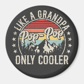 ポップ・アートの-ポップ・アートのおじいちゃん専用のクールレトロ円 マグネット (正面)