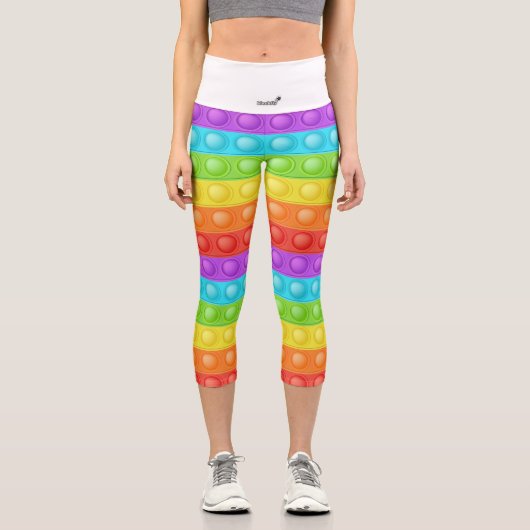 ポップ・アートの-itカラフルアクティブなスポーツストレッチピラティスYoga カプリレギンス (正面)