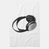 ポップ・アートのArtヘッドフォン キッチンタオル (縦)