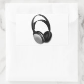 ポップ・アートのArtヘッドフォン 長方形シール (バッグ)