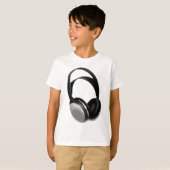 ポップ・アートのArtヘッドフォン Tシャツ (正面フル)
