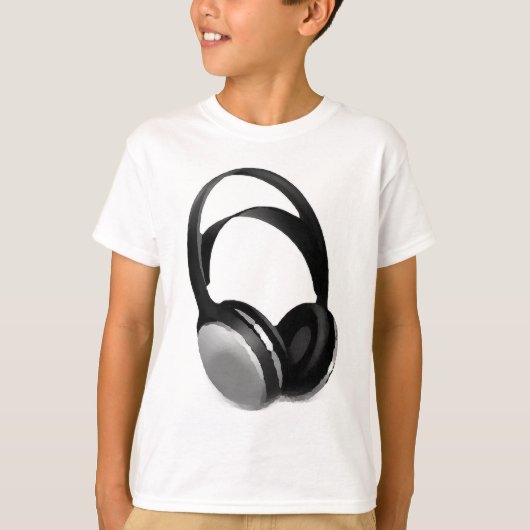 ポップ・アートのArtヘッドフォン Tシャツ (正面)
