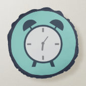 ポップ・アートのArt Alarm Clock Blue ラウンドクッション (裏面)