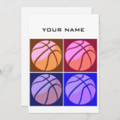 ポップ・アートのArt Basketballお名前 シーズンカード (正面/裏面)